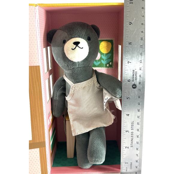 Petit Collage Cardboard Dollhouse Art Studio Playset w/ Plush Bear & Furniture - Picture 4 of 7